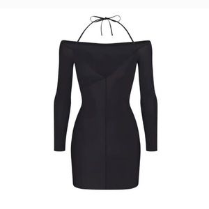 SKIMS Jelly Sheer Night Out Dress in Onyx | Size M | NWT